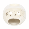 White Iridescent Star Oil Burner and Wax Warmer