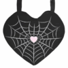 Spiderweb Heart Satin Tote Bag