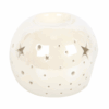 White Iridescent Star Oil Burner and Wax Warmer