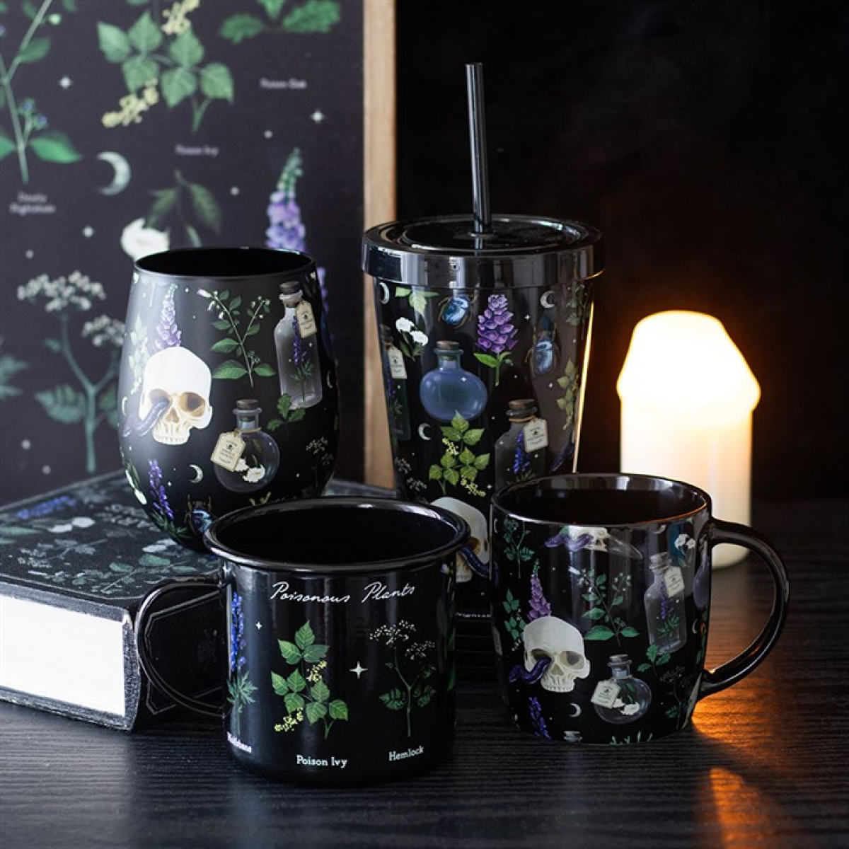 Venom & Vines Print Stemless Glass
