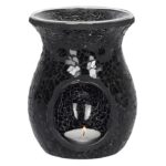 Large Black Crackle Oil Burner and Wax Warmer Image