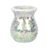Small Light Blue Iridescent Crackle Oil Burner and Wax Warmer