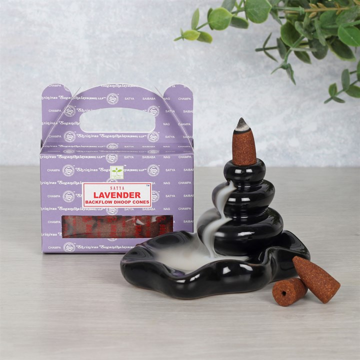 Set of 6 Lavender Backflow Dhoop Cones by Satya (6/30)