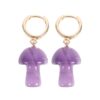 Amethyst Crystal Mushroom Earrings