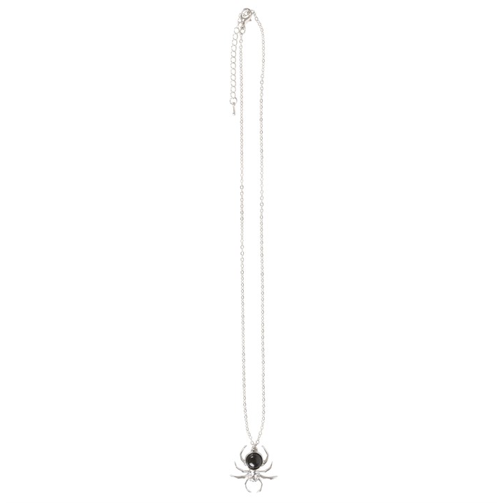 Black Obsidian Spider Pendant Necklace