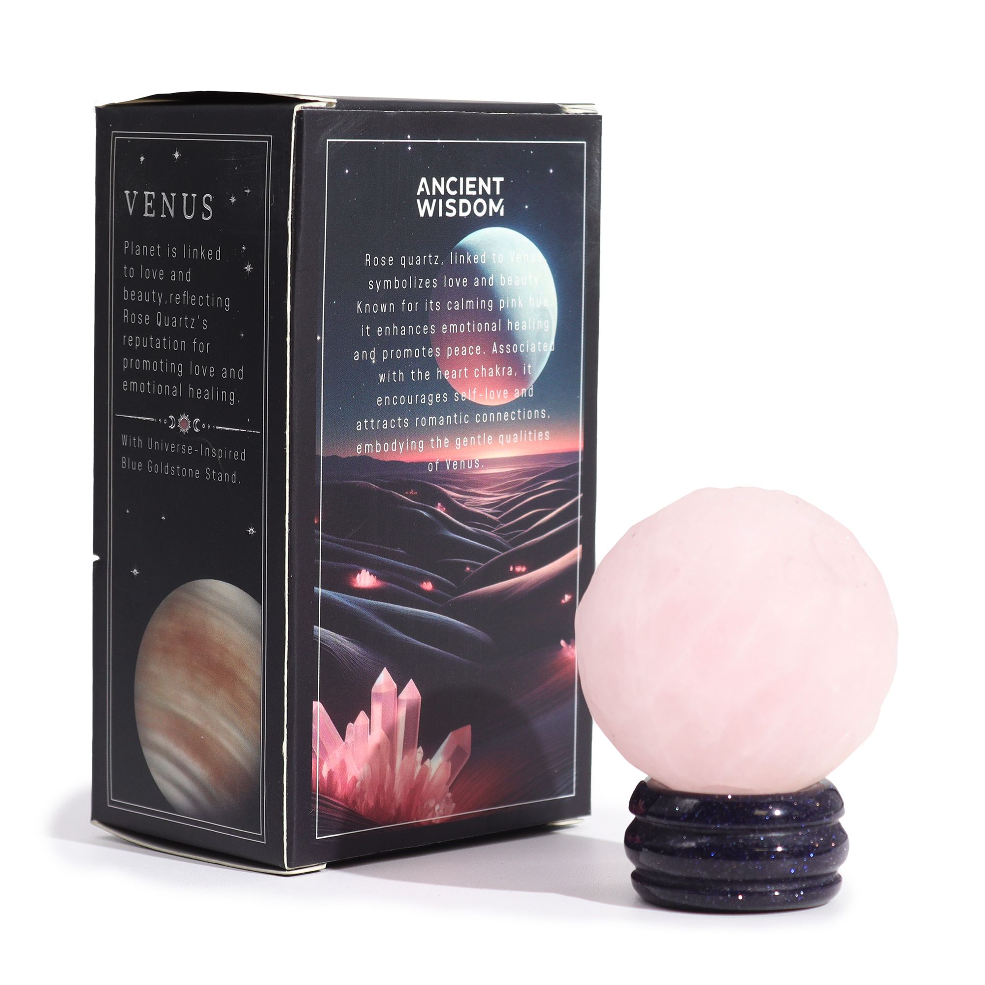 bG9jYWw6Ly9tZWRpYS85SC9BRS82MFIzMEMxRzZXU0tBRTlILzVmN2Q1NTk1LmpwZWc.jpg Rose Quartz Planet on a Sola Goldstone Stand (VENUS)