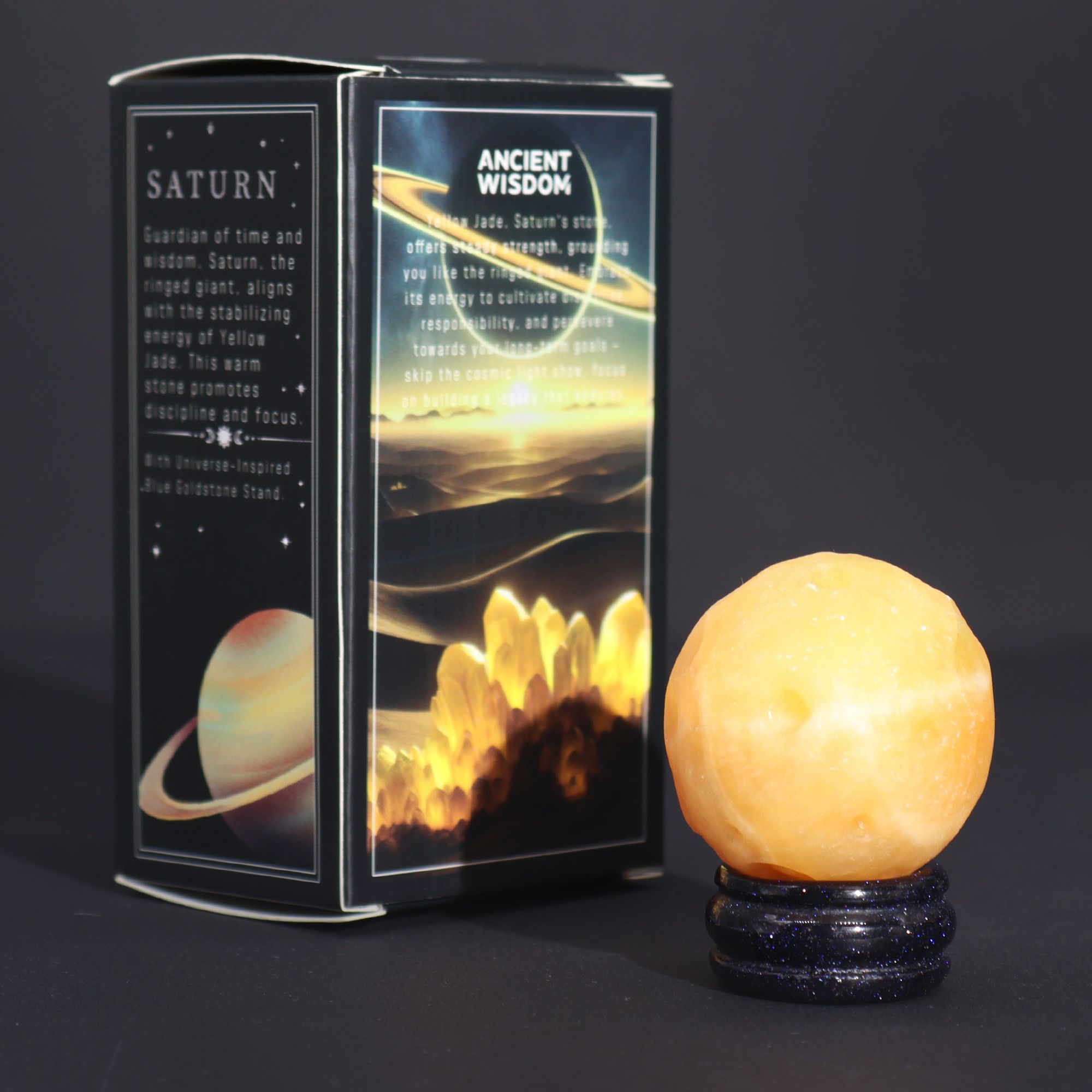 bG9jYWw6Ly9tZWRpYS85Ui9DQy82MFIzMEMxRzZXU0tDQzlSL2ZmMzQ0NjQ5LmpwZWc.jpg Yellow Jade Planet on a Sola Goldstone Stand (SATURN)