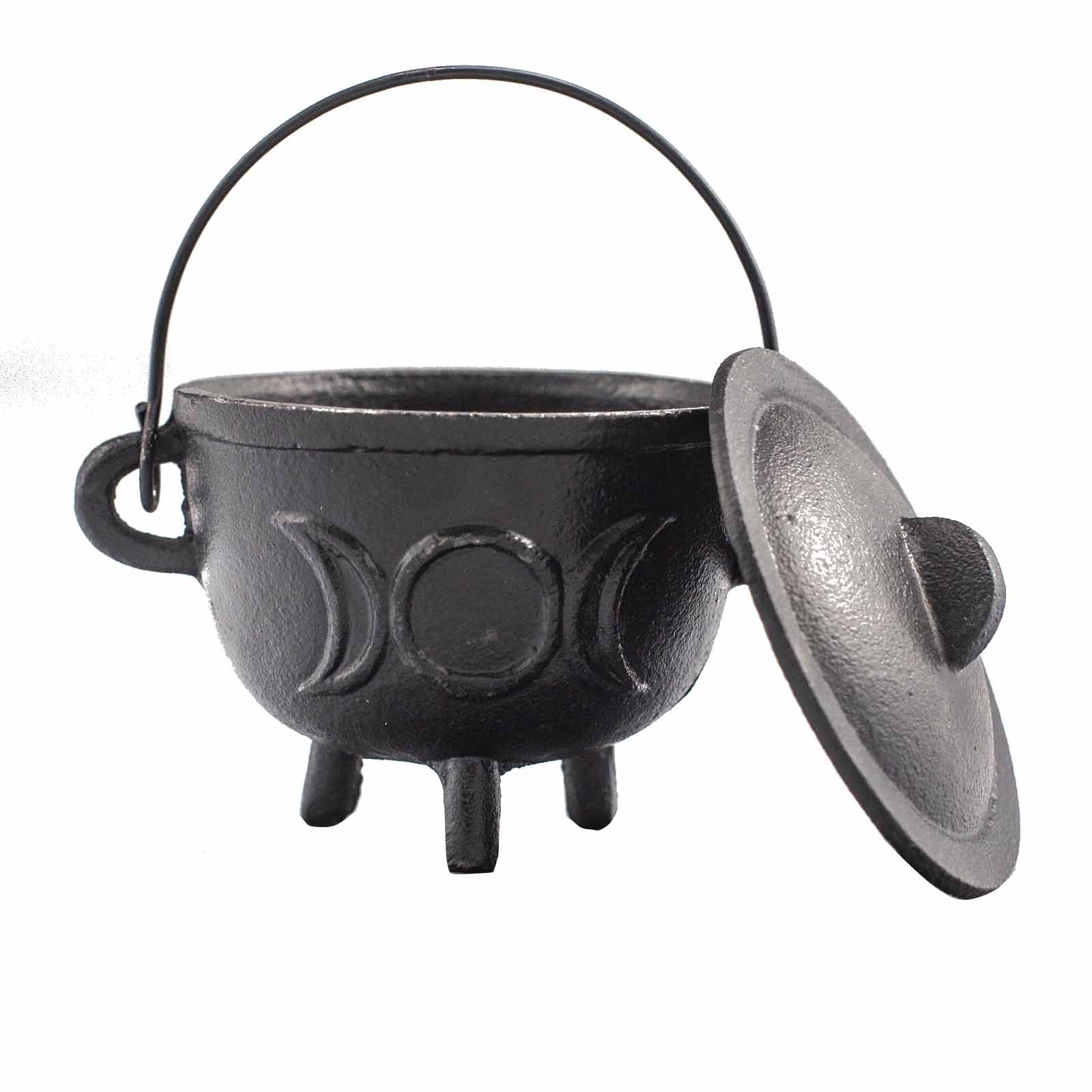 bG9jYWw6Ly9tZWRpYS85Uy9FRC82MFIzMEMxRzZSV0tFRDlTLzdlMTMwYmM3LmpwZWc.jpg Cast Iron Cauldron with Triple Moon 11x13cm