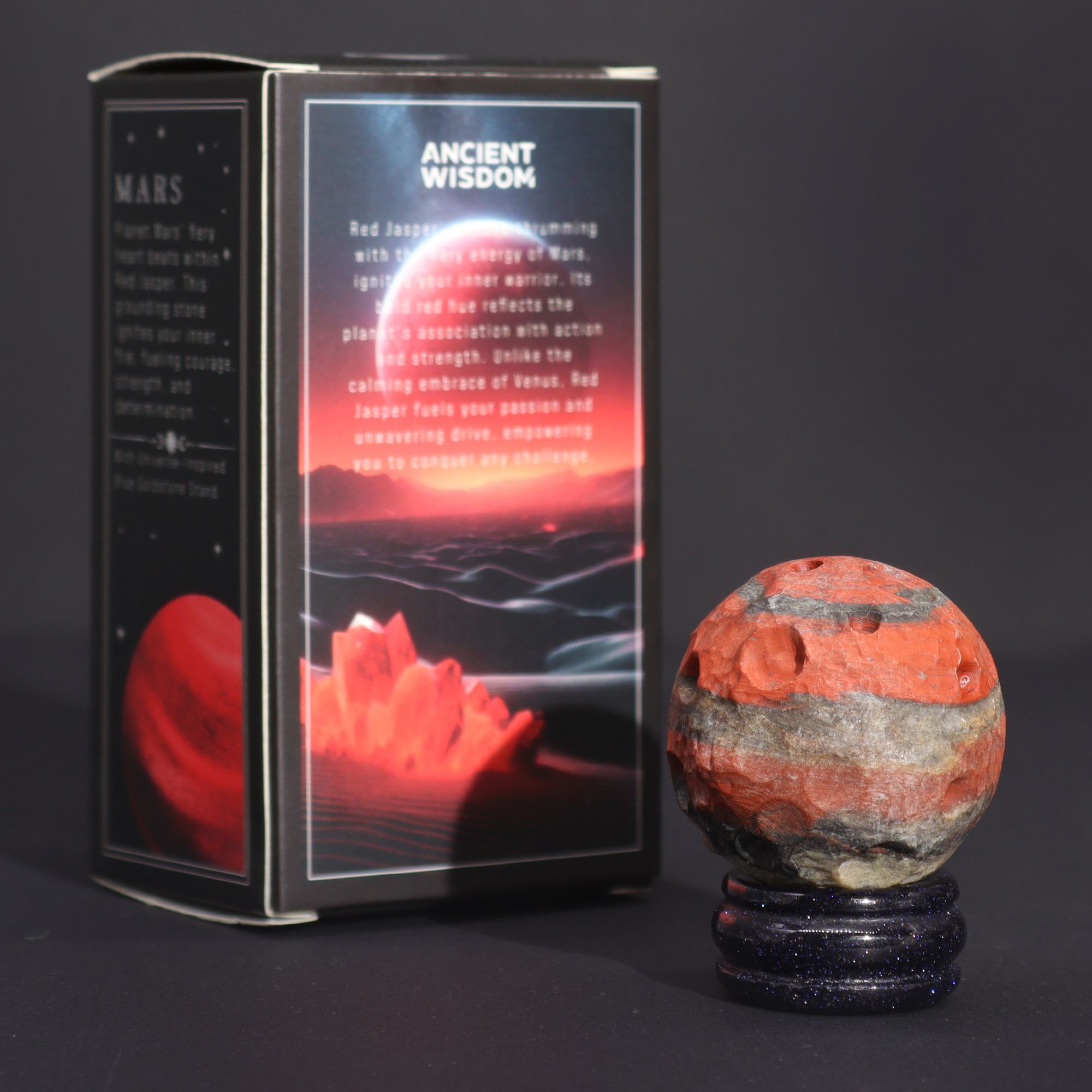 bG9jYWw6Ly9tZWRpYS8xSC9DQy82MFIzMEMxRzZXU0tDQzFILzZiZDUxZmYwLmpwZWc.jpg Red Jasper Planet on a Sola Goldstone Stand (MARS)