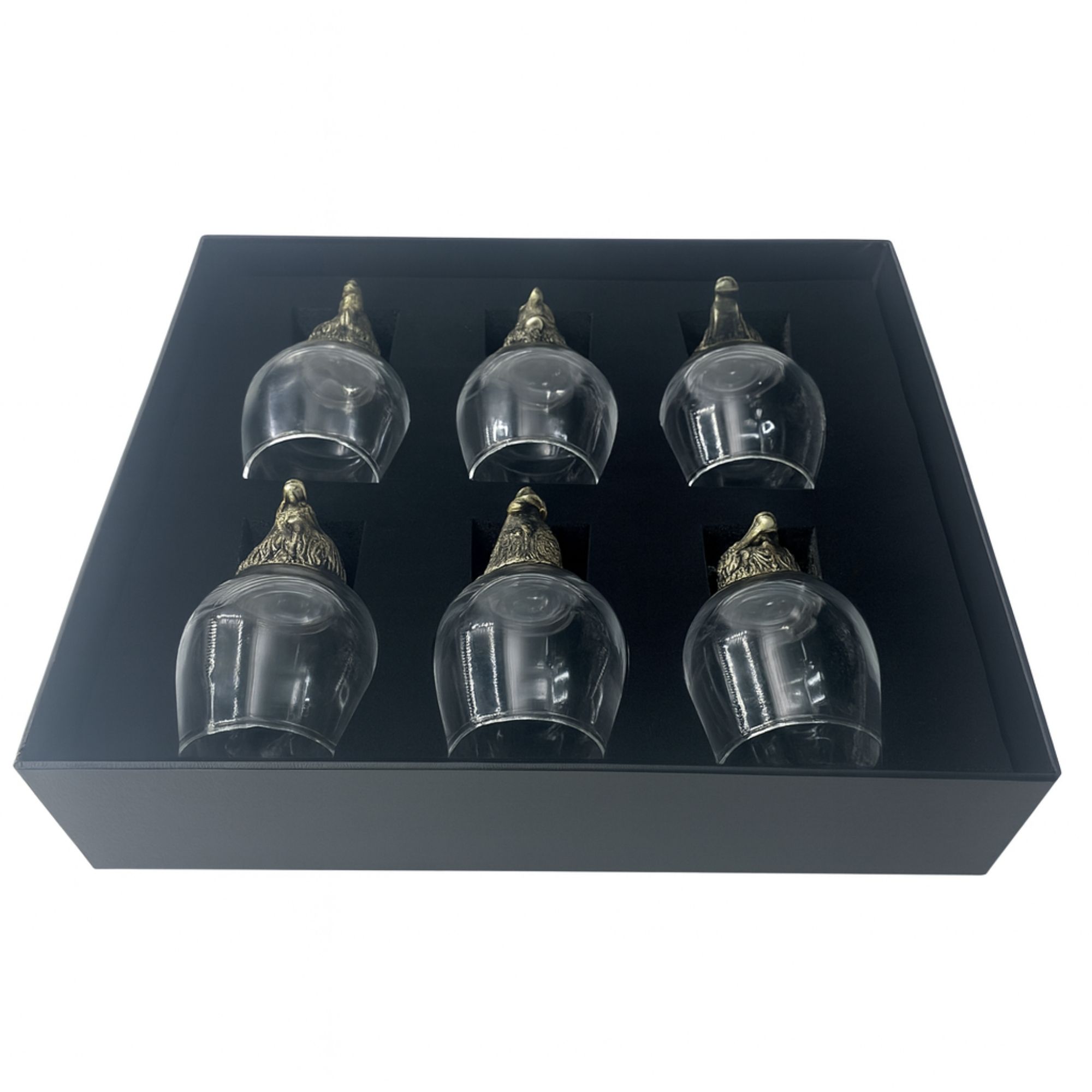 bG9jYWw6Ly9tZWRpYS8xSC9FRC82MFIzMEMxSjY0UjNFRDFIL2QzN2QxMTA5LmpwZw.jpg Gift Set of 6 Glasses (100ml) - Mystical Creatures - Antique Bronze