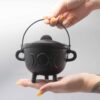 bG9jYWw6Ly9tZWRpYS9IRy9FRC82MFIzMEMxRzZSV0tFREhHLzMxZjY3NjNjLmpwZWc.jpg Cast Iron Cauldron with Triple Moon 11x13cm