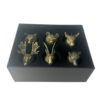 Gift Set of 6 Shot Glasses (50ml) - Wild Forest Creatures - Antique Bronze
