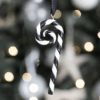 Black and White Candy Cane Hanging Ornament