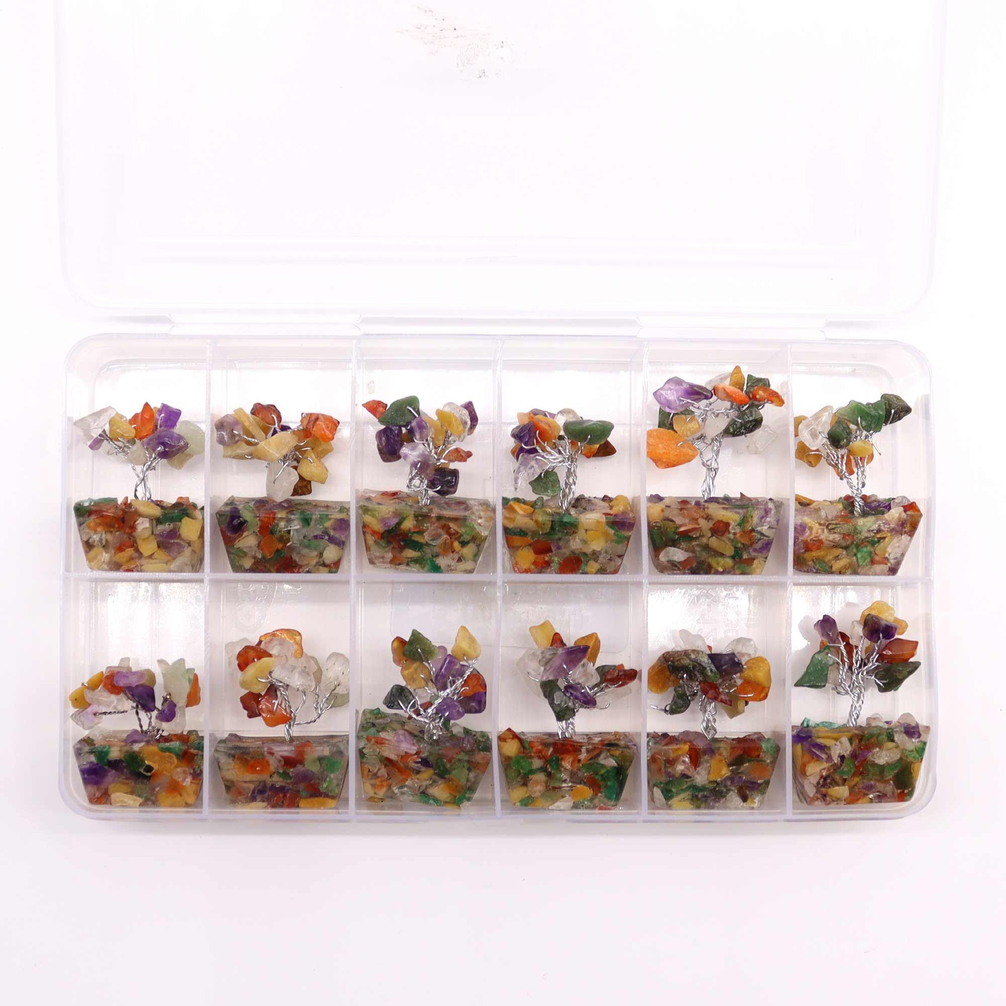 bG9jYWw6Ly9tZWRpYS85Ry9FQy82MFIzMEMxRzZXUjNFQzlHLzk0YTZhNGI5LmpwZWc.jpg Mini Gemstone Tree on Orgonite Base - Multi Stones (15 stones)