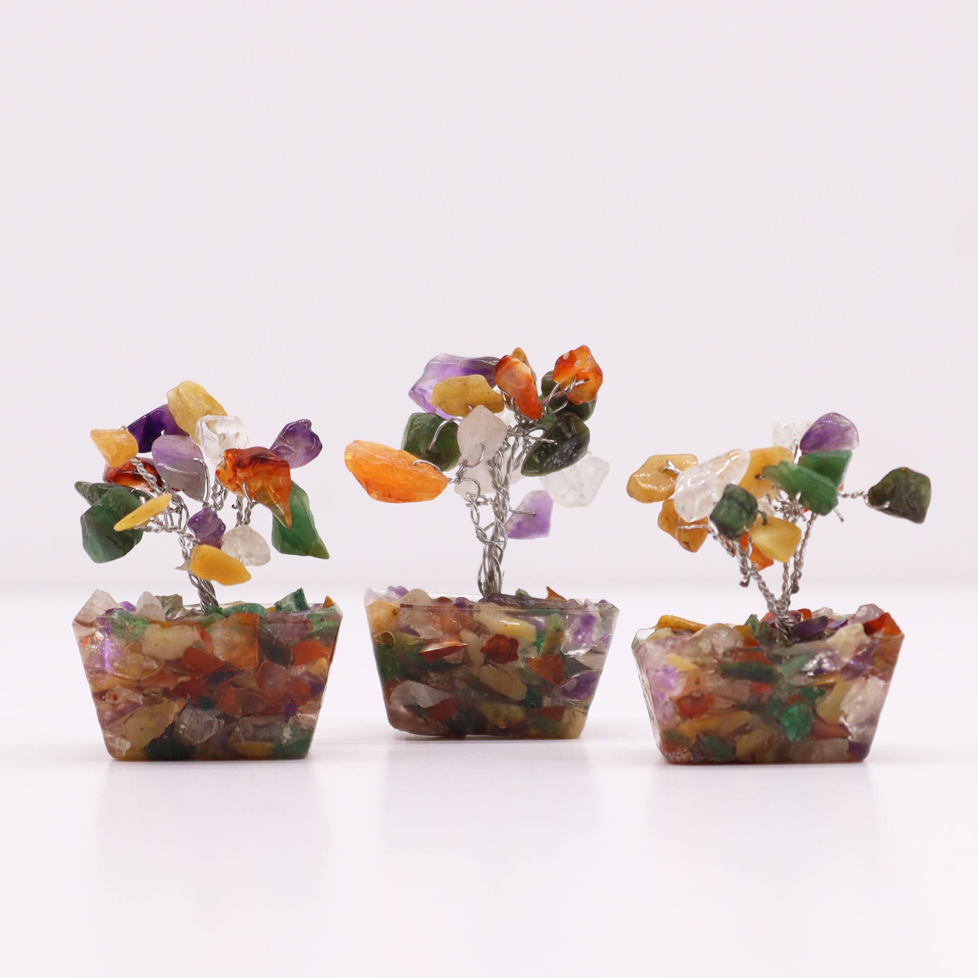 bG9jYWw6Ly9tZWRpYS85SC9FQy82MFIzMEMxRzZXUjNFQzlIL2E3ZDk2MTRkLmpwZWc.jpg Mini Gemstone Tree on Orgonite Base - Multi Stones (15 stones)