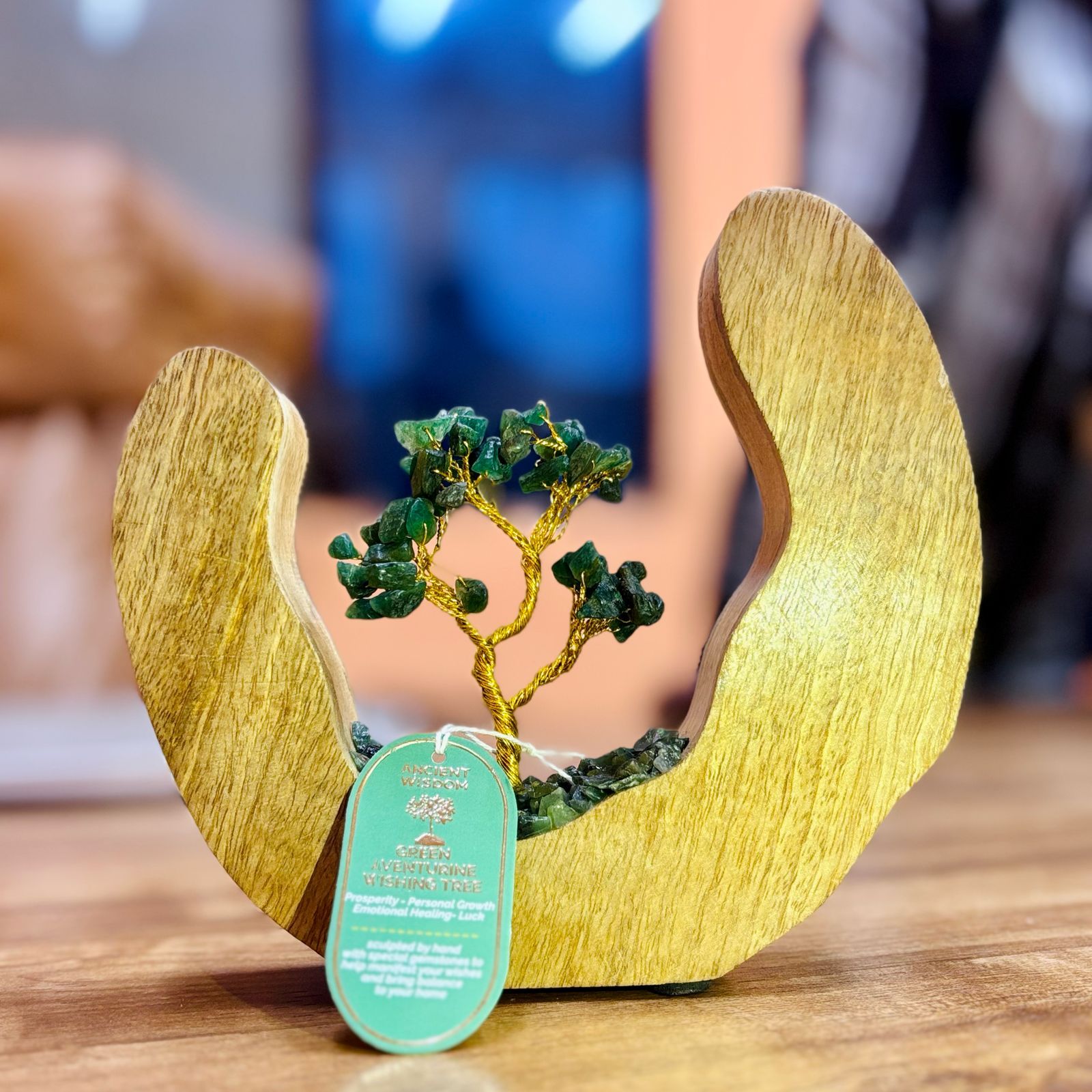 bG9jYWw6Ly9tZWRpYS85TS8yRS82MFIzMEMxSDc0UksyRTlNLzgyMzY3NWU3LmpwZWc.jpg Gemstone Tree Garden - Mango Wood Open Ring - Green Aventurine - 60 chipstones