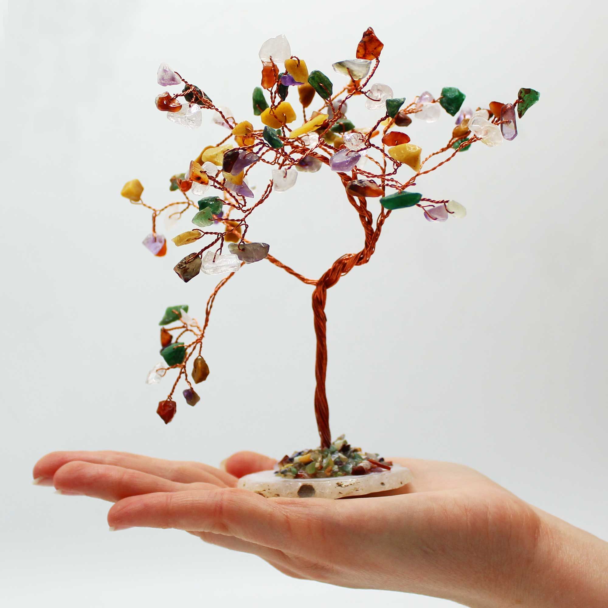 bG9jYWw6Ly9tZWRpYS85UC9DRS82MFIzMEMxRzZXUjNDRTlQLzAzOTM4ZmRjLmpwZWc.jpg Lrg Gemstone Tree - Multi Stones on Natural Agate Base (100 stones)