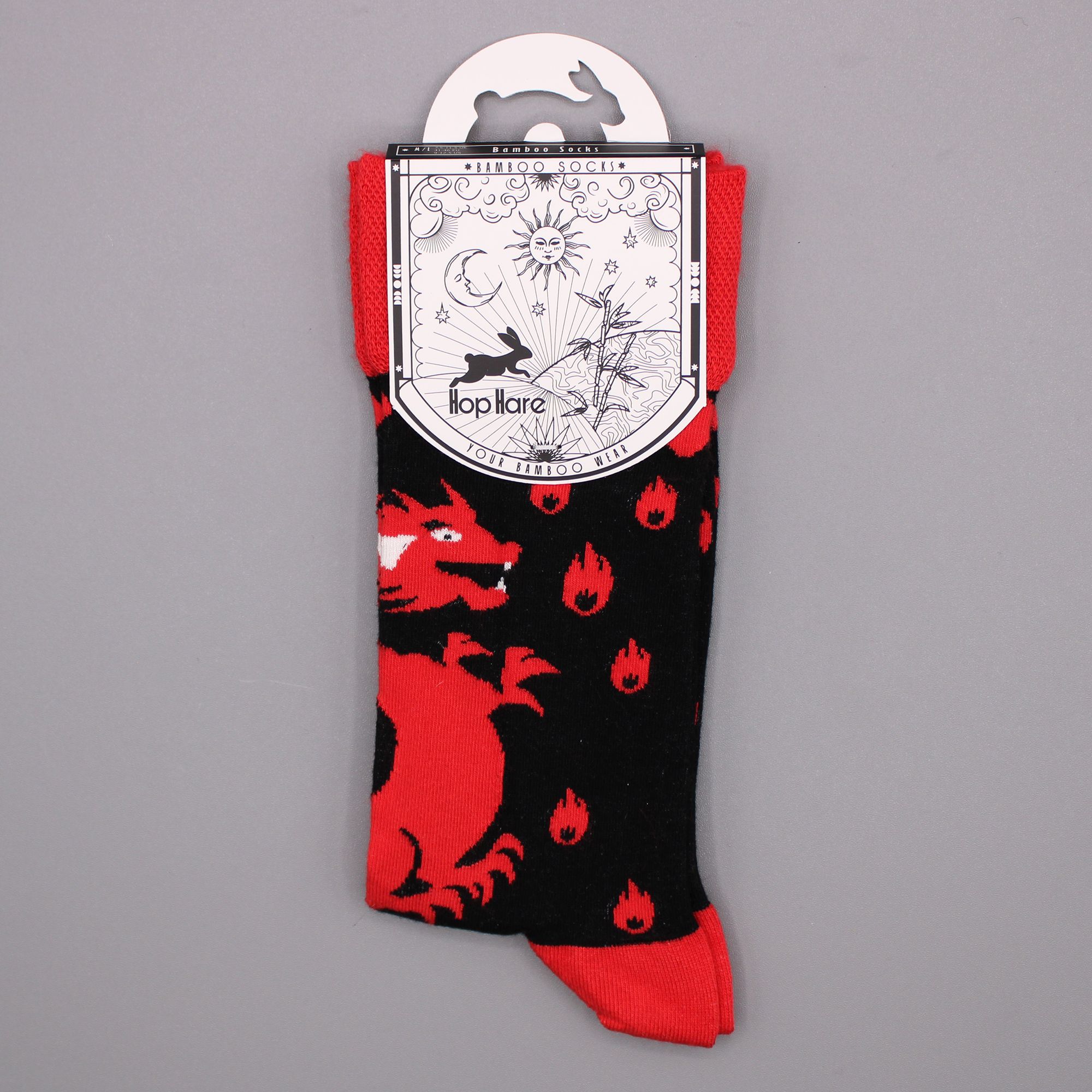 bG9jYWw6Ly9tZWRpYS85Ui9KRC82MFIzMEMxRzZSVjNKRDlSLzg1N2ExYTMyLmpwZWc-2.jpg Hop Hare Bamboo Socks S/M - Red Dragons