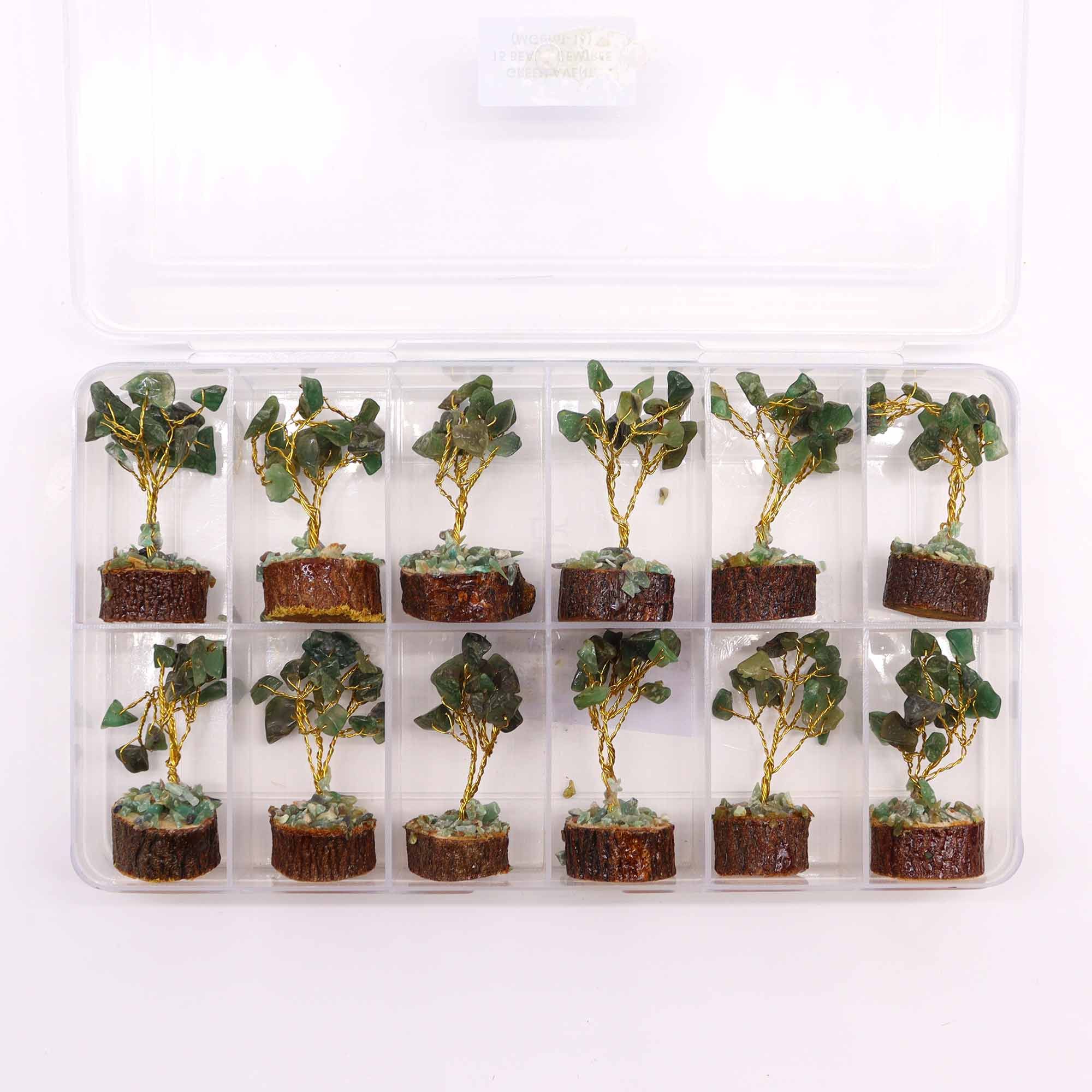 bG9jYWw6Ly9tZWRpYS85Uy9FRS82MFIzMEMxRzZXUjNFRTlTLzYzMTgyMDk3LmpwZWc.jpg Mini Gemstone Tree On Wood Base - Green Aventurine (15 stones)
