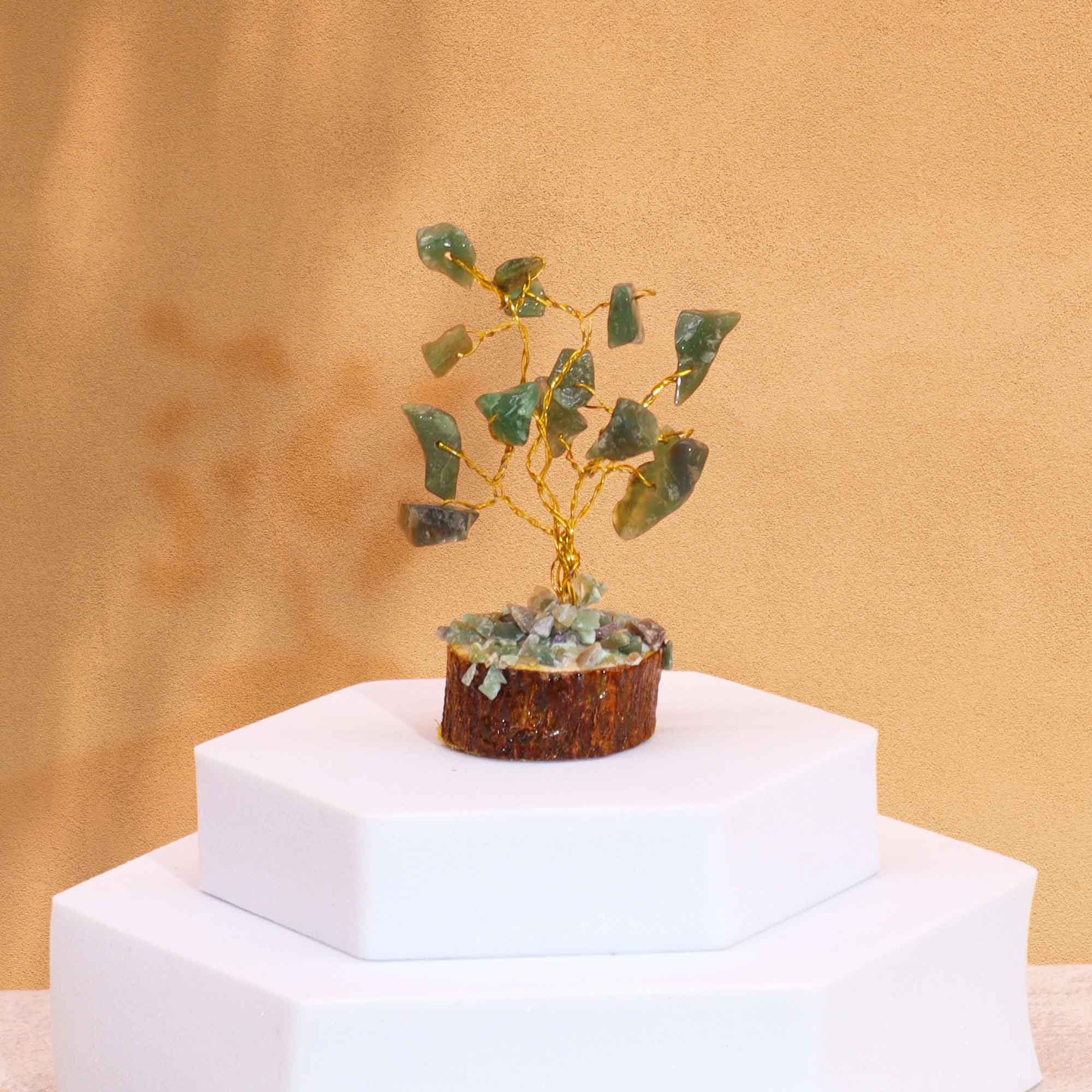 bG9jYWw6Ly9tZWRpYS8xSy9HQy82MFIzMEMxRzZXUjNHQzFLL2MzMTI0NWNmLmpwZWc.jpg Mini Gemstone Tree On Wood Base - Green Aventurine (15 stones)