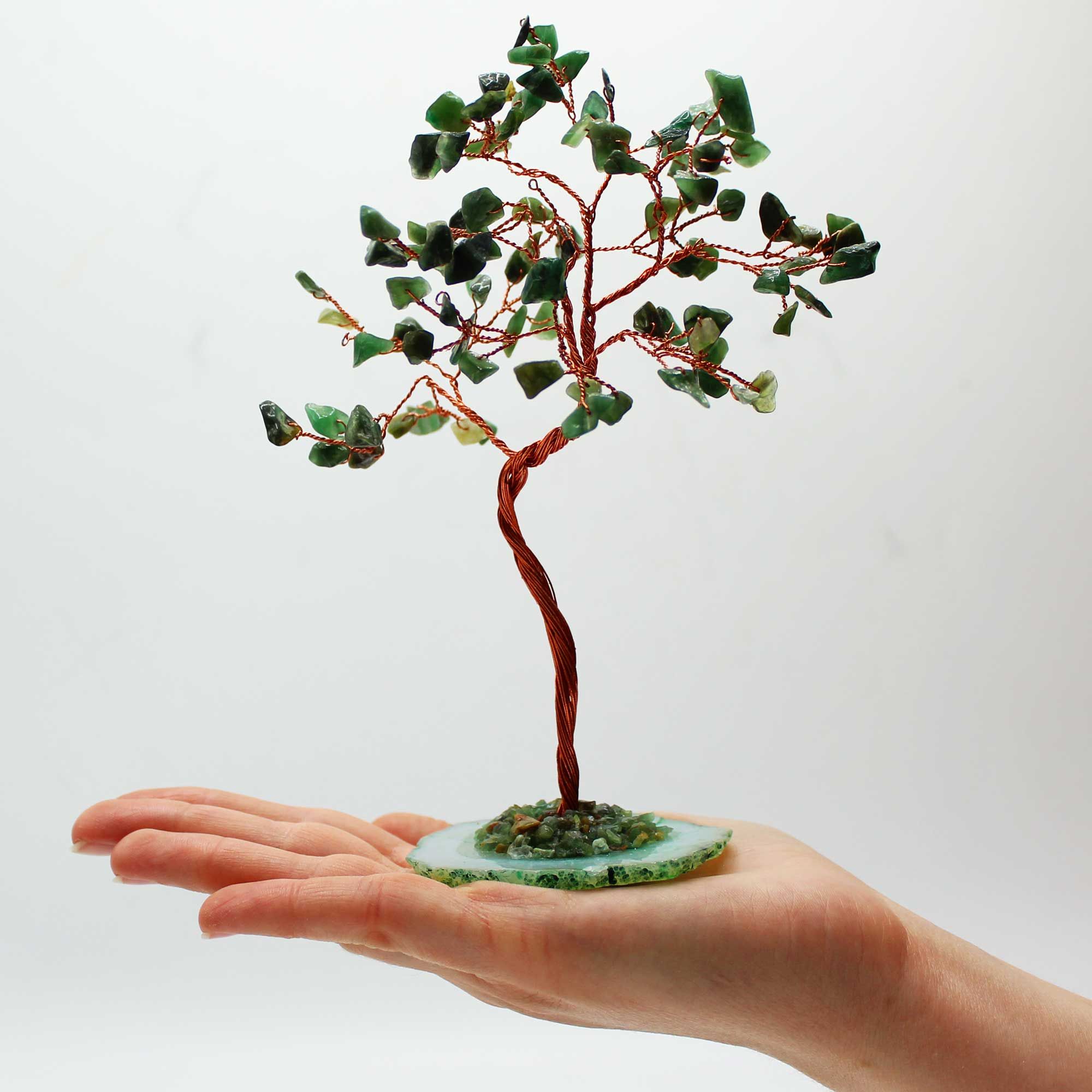 bG9jYWw6Ly9tZWRpYS8xTS9FQy82MFIzMEMxRzZXUjNFQzFNL2Q4ODYwNWYyLmpwZWc.jpg Lrg Gemstone Tree - Green Aventurine on Green Agate Base (100 stones)
