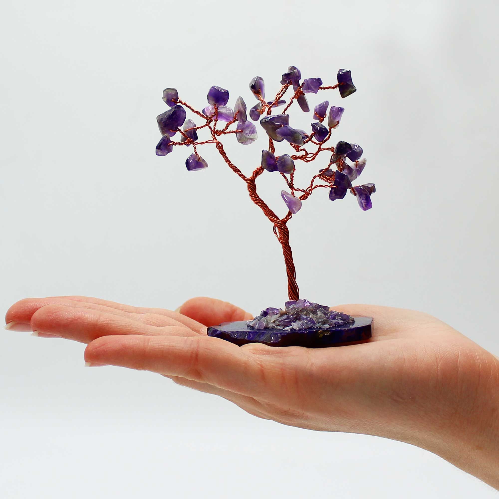bG9jYWw6Ly9tZWRpYS9TUS9DRC82MFIzMEMxRzZXUjNDRFNRLzgyNjNhY2Y5LmpwZWc.jpg Gemstone Tree - Amethyst on Natural Agate Base (35 stones)
