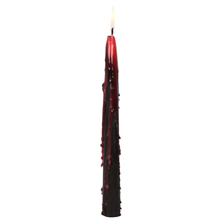 Set of 8 Vampire Blood Wax Taper Unscented Candles