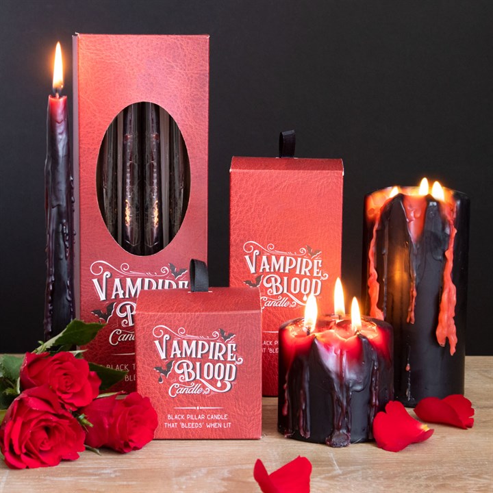 Small Vampire Blood Wax Pillar Unscented Candle (6/24)