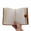 Leather Embossed Notebook – Tan Floral Pattern –  17.8×12.7 cm