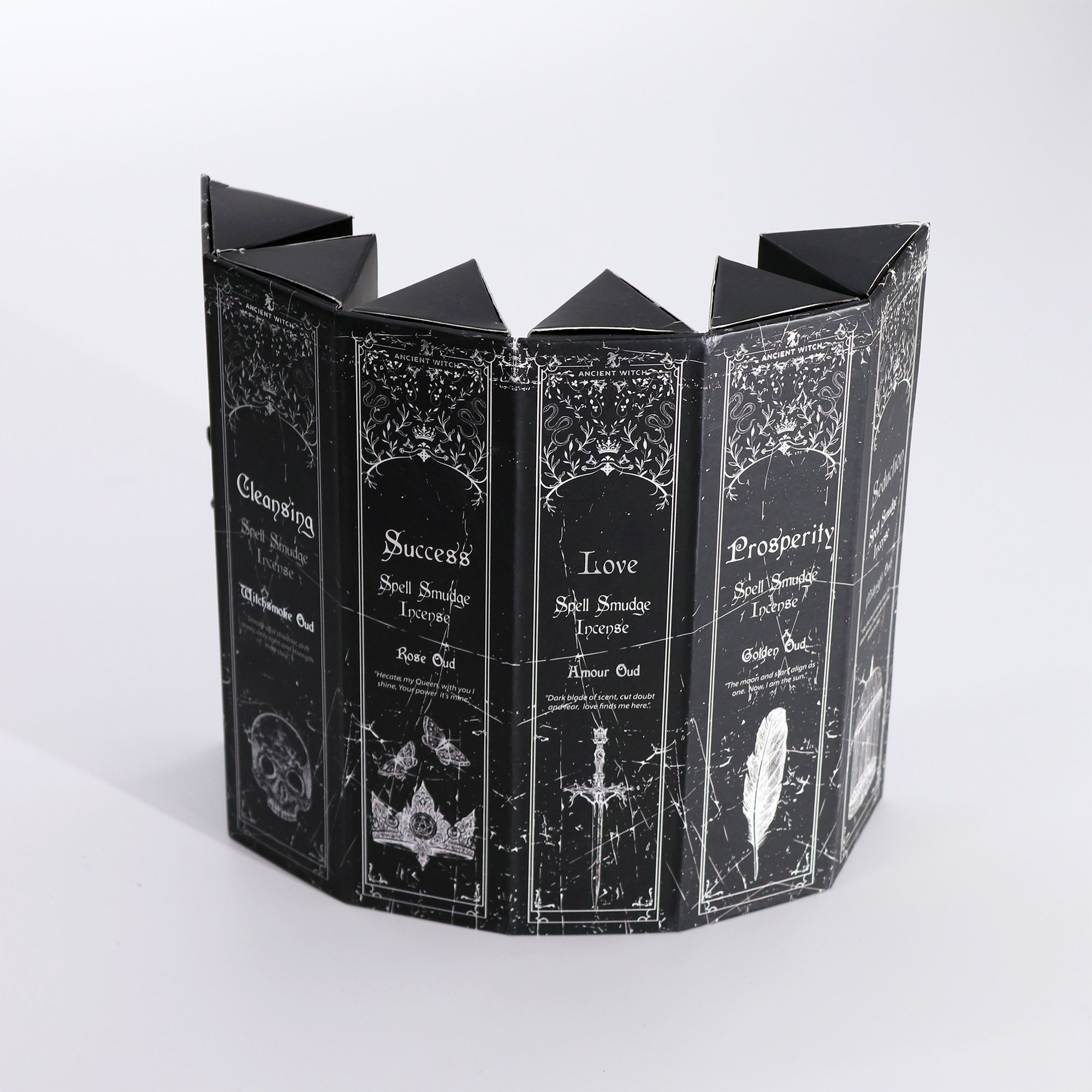 bG9jYWw6Ly9tZWRpYS8xSi9BRS82MFIzMEMxSjY0VDNBRTFKLzczNzIwMWM0LnBuZw.jpg Pyramid Shape Display Incense - Set of 5 Ancient Witch Scents & Spells