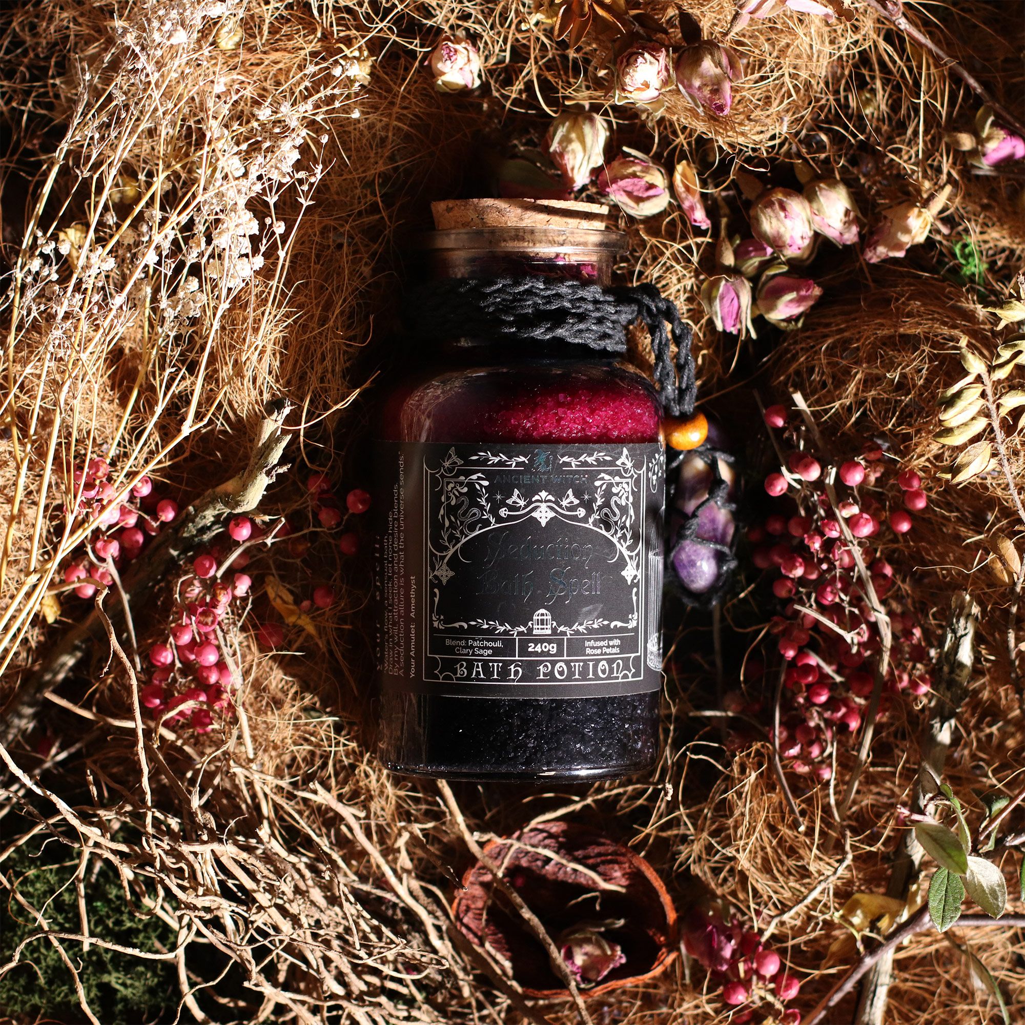 bG9jYWw6Ly9tZWRpYS9ITS8yQy82MFIzMEMxSjY0U0syQ0hNLzkzMGI0YTU1LmpwZw-1.jpg Ancient Witch Bath Spell Potion & Amethyst Crystal Amulet - Seduction