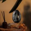 DriftGlow Lamp Crackle Lava Egg Shade - Grey