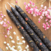 Set of 3 Black Midnight Print Taper Candles