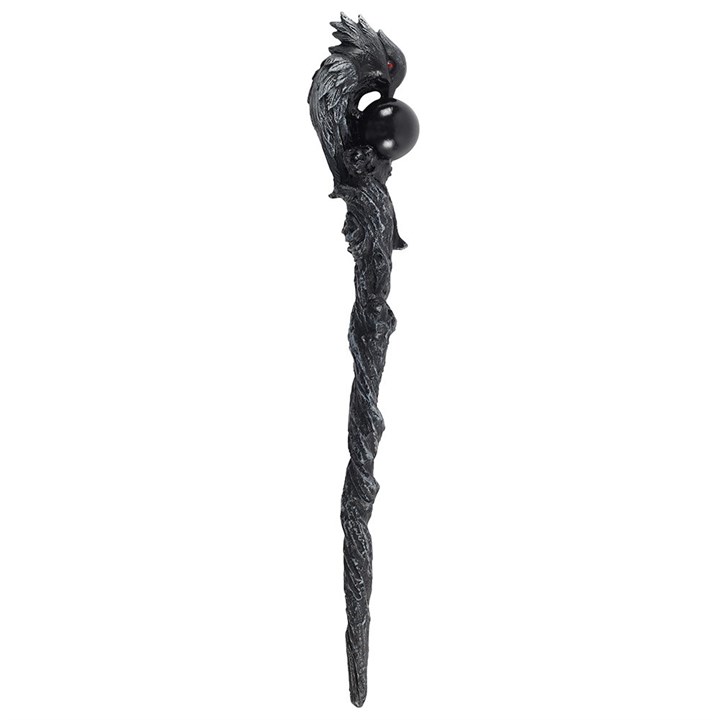 Silver Raven Resin Wand