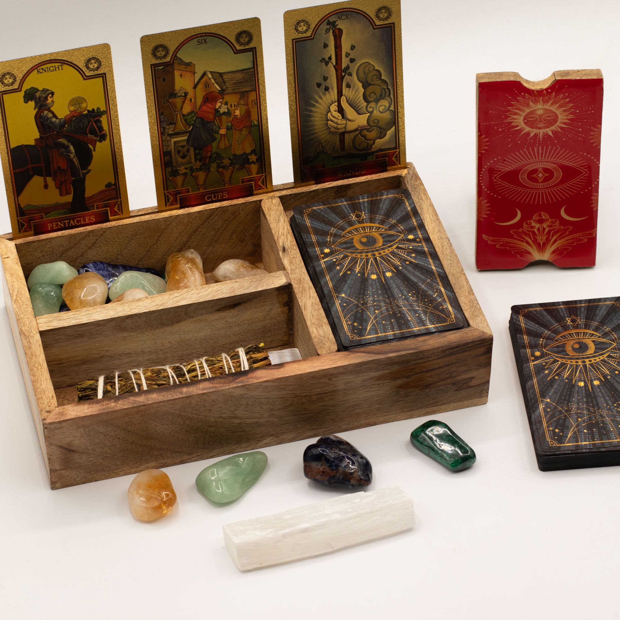 bG9jYWw6Ly9tZWRpYS8xSy9FQy82MFIzMEMxSjY0VjNFQzFLLzMyNzcyNWY5LmpwZw.jpg Three Section Tarot Box with Card Holder