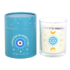 Under Watchful Eyes White Rose Candle with Crystals