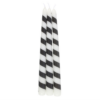 Set of 3 Black Candy Cane Taper Candles