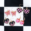 Checkerboard Heart Earrings