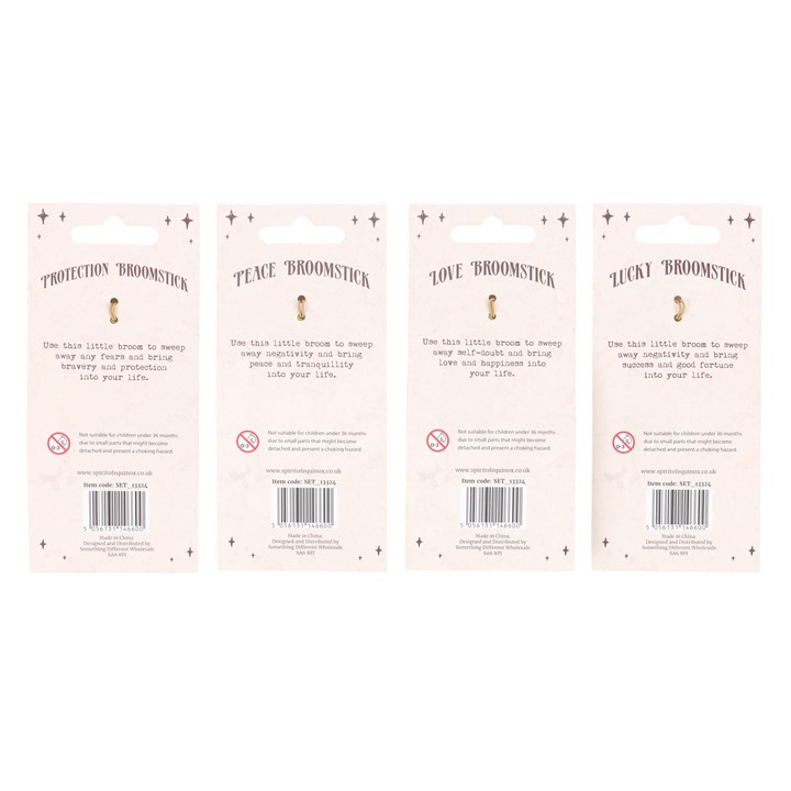 Pack of 12 Lucky Crystal Broomstick Car Charms