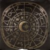 35cm Square Black Astrology Wheel Cushion